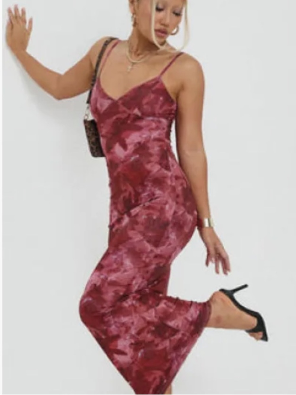 Princess Polly Hathaway Maxi Dress in Pink Burgundy Floral XS / S $79